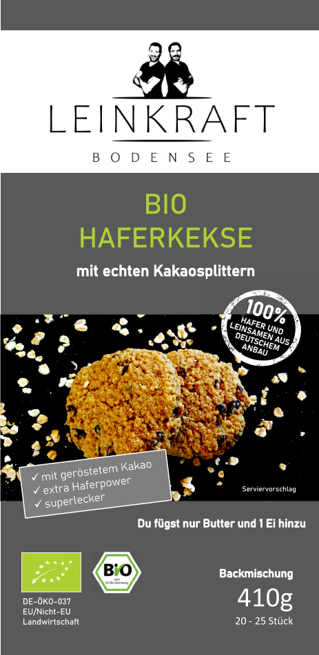 Bio Haferkekse Backmischung Kakaonibs